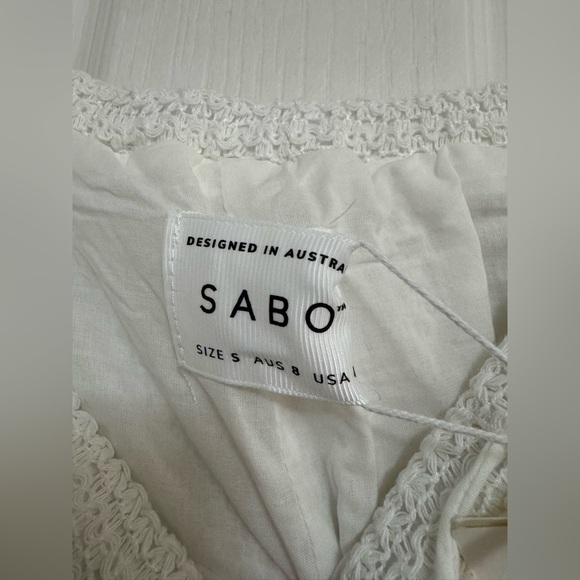 Sabo Skirt Kala Pants White Knit Crochet Lounge Trousers Size S - Picture 8 of 11